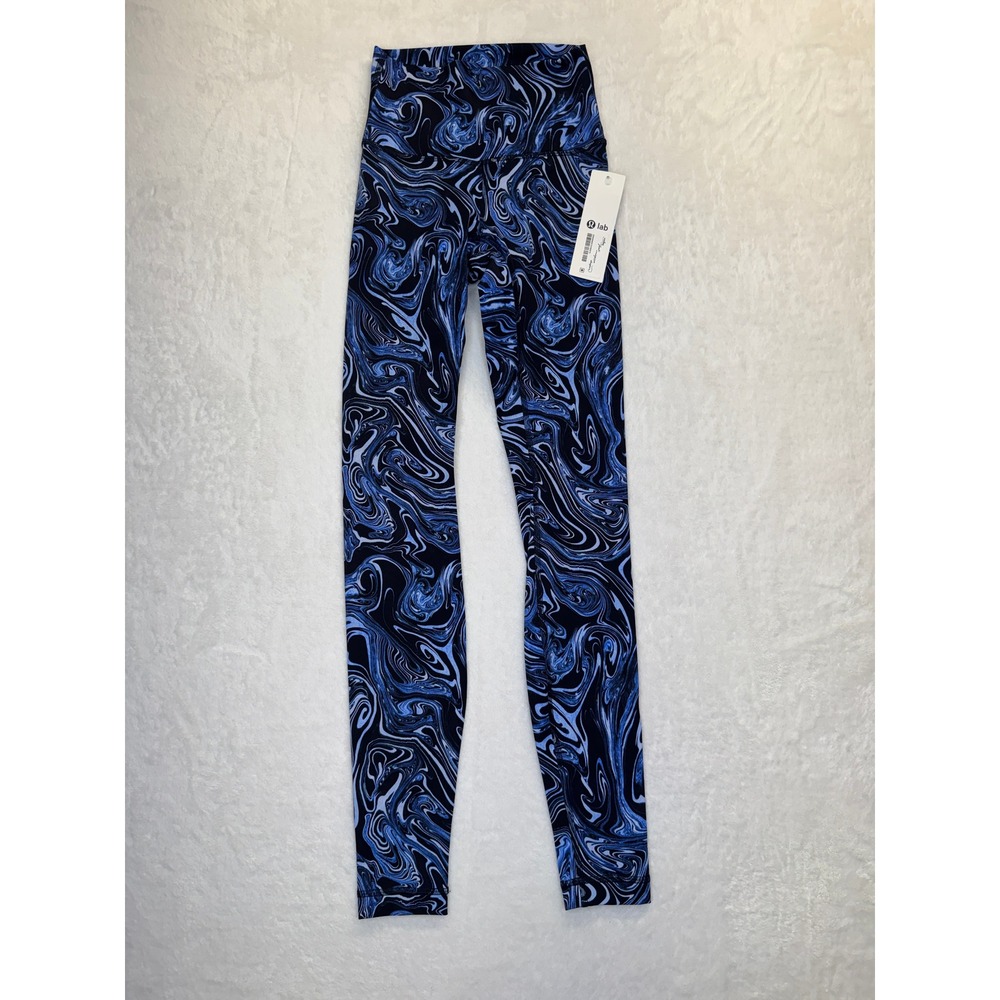 Lululemon Lab Wunder Under Tight Womens 2 Blue Suminagashi Print High Rise